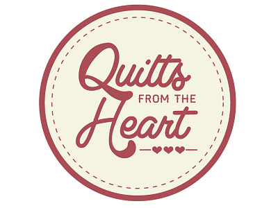 Quilts From The Heart logo cream heart logo quilt red