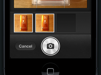 Custom camera view ios iphone portfolio tool:photoshop typeface:helvetica neue ui