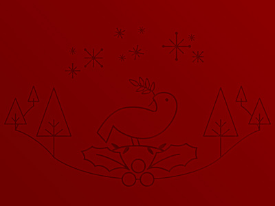 Holidays christmas dove holidays illustration ivy line art red simple snow stars