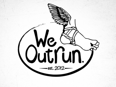 We Outrun, take two logo outdoors running