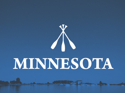 Branding 50 States: Minnesota blue brand branding design graphic identity lake logo minnesota paddle serif state states teepee type typography united visual white