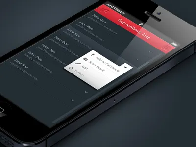 IOS Drop Down (PSD) android drop down menu ios list menu subscribers list