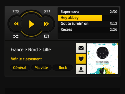 Zicmeup Redesign - Player audio dark player ui ux yellow zicmeup