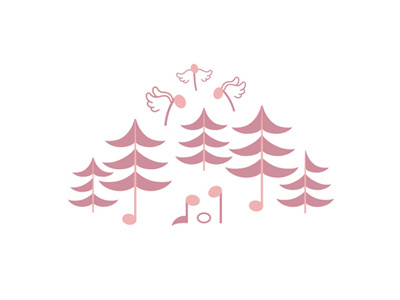 Boz Dribbble 01 angel angels christmas happy jesus joseph joy joyful mary music note notes pine tree