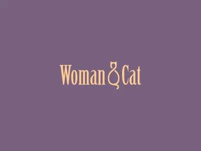 Woman and Cat cat logo minimal purple shopping solid woman