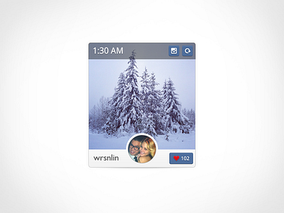 Instaclock Widget blue buttons camera grey icons instagram interface like ui white widget