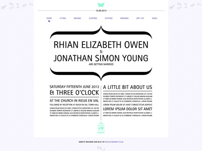 Homepage Full Version One birdcage butterfly lavender leaves marriage married mint rotis sans serif typography website wedding white