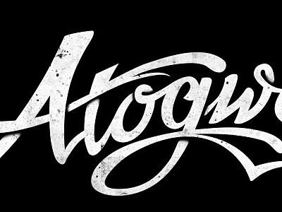 Atogwe WIP black cursive depth lettering name rough script texture type wip