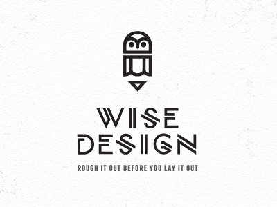 Wise Design bw design graphic icon illustration logo owl pencil