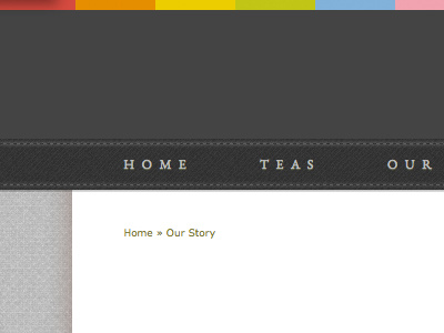 Humanitea Navigation Bar css3 design fabric interface navigation stitching tea texture ui web