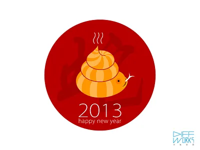 Happy New Year 2013 Snnnnnnk 2013 animal character diffworks drawing fun happy new year illustration monster snake toy