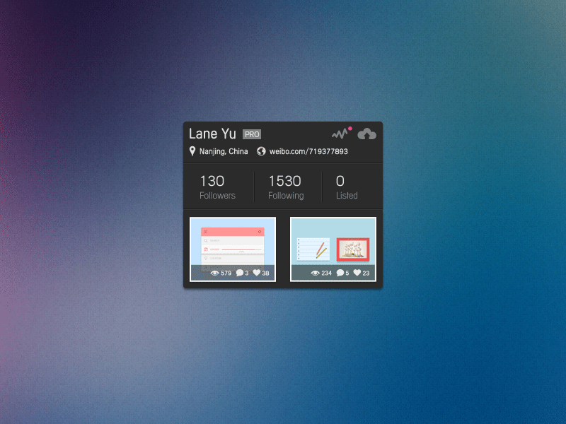 Dribbble Widget [ GIF] animation dribbble widget ui