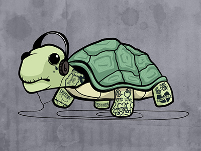 Turtle w/ tattoos. dre beats gangster tattoos tomall turtle