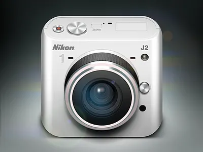 Nikon One Icon 1 app brand buttons camera flare highlight icon ios ipad lens lights logo metal mobile modern moscow nikon nikon one one phone photo reflections russia shadows ui vector