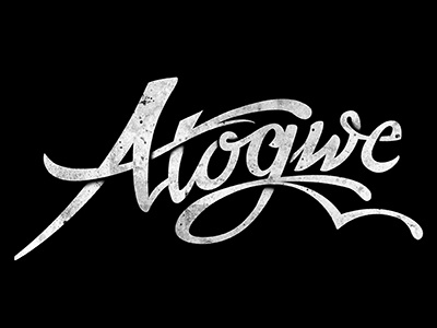 Atogwe black cursive depth final gift lettering name rough script texture type