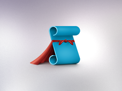 Super Script Icon blue cape hero icon red script superhero