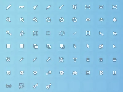 Mini Simplicons - Designer's Tools 16px brush choose cut designer icon set layer lock mouse path pen preview ruler settings simplicons soft text tools web icons