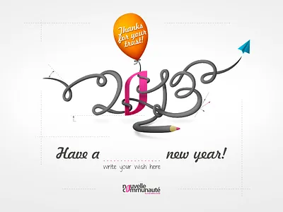 Happy new year 2013! 2013 advertising happy new poster typography year