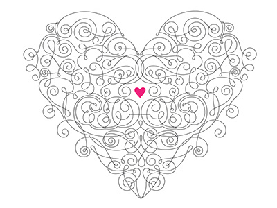 Swirly Heart heart pink swashes swirls valentines