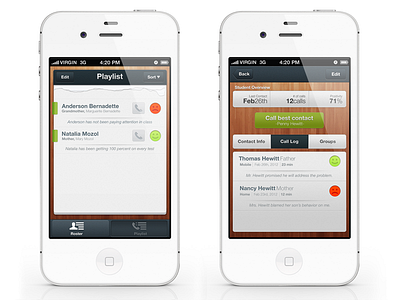 Dash4Teachers iPhone app app contact dash education frown iphone journal leather minimalist note paper parents playlist results simple smile stats students teachers wood
