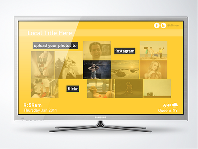 Blimee Digital Signage app blimee colorful digital signage flickr instagram metro simple ui upload vibrant weather yellow