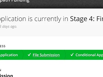 Selected step in client view dashboard flat interface steps