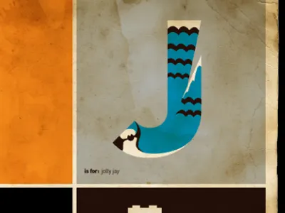 J is for Jay bird blue j jay letters