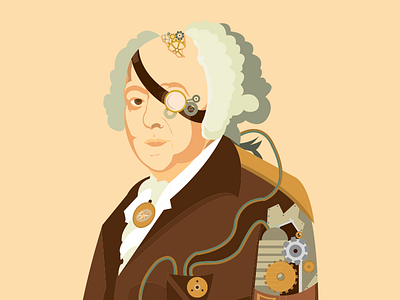 John Adams illustration portrait presidents print steampunk