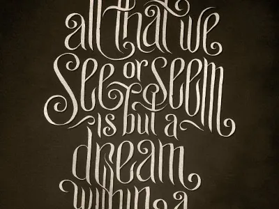 All That We See or Seem quote sepia typography