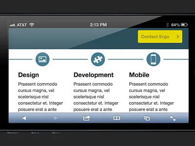 Ergo on Mobile iphone mobile responsive