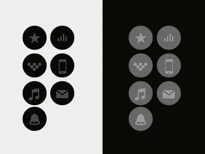 Icons - HIIT Pro alarm app exercise hiit iconography icons mail music pro share stats training workout