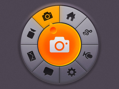 Circular Dial Rebound button circle controll dial er ios orange ui