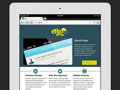Ergo on iPad ipad mobile responsive tablet