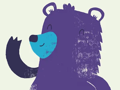Happy New Bear animals bear illustration retro