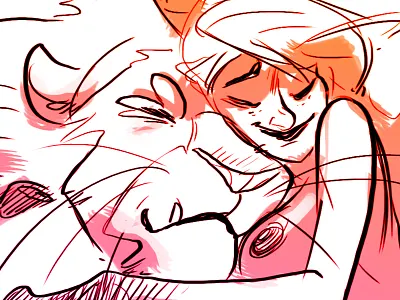 Lion Luff boob girl haylee herrick hug lion love