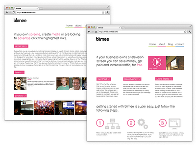 Blimee Website about blimee blog contact digital signage features location metro portfolio screens showcase tv website windows 8