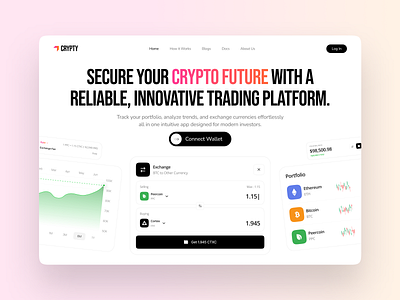 Crypto App Lander crypto landing page cyprto landing page landing page design ui ui design web design