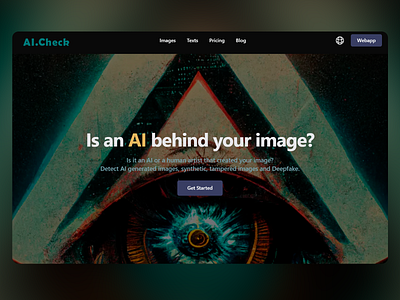 AI Image Detection Platform advanced technology ai detection ai integration bold typography creative visuals cybersecurity tool futuristic design image authenticity intuitive design minimalistic navigation modern interface modern ux tampered images ui user experience ux uxui visual verification web design website