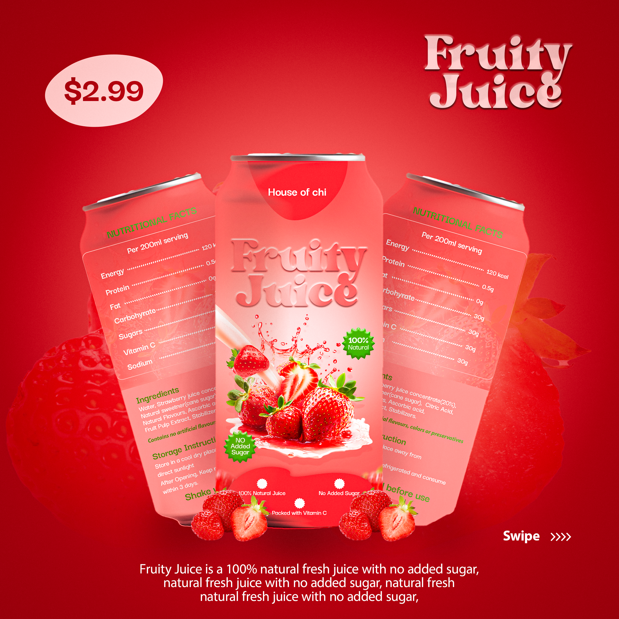 Fruity Juice adcreatives ads adscreative brandidentity branding designing fruity graphic design graphicsideas ideas juice juicedesign marketing mockup mockupdesign nutritionalfacts photoshop price tags social visualidentity