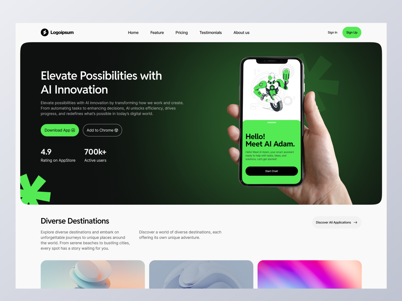 Example of Powerful Ai Landing Page Design
