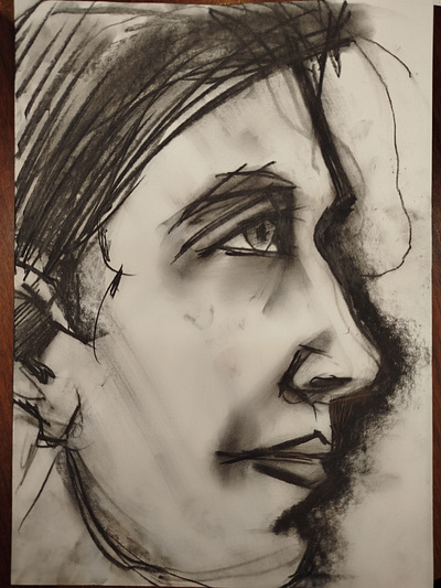 Modern charcoal portrait charcoal portrait stylish