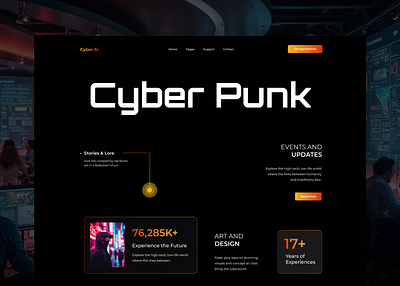 Cyber Punk Landing page Design cyber punk landing page design