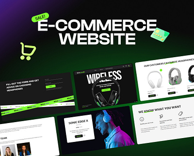 Headphones store highlights creative design e commerce landing landing page shop store ui web web design