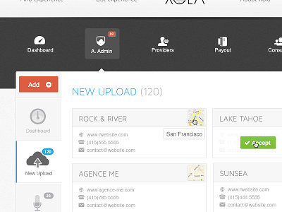 Dashboard Admin - Update accept admin button clean dashboard map new payout providers thumbnail upload website white