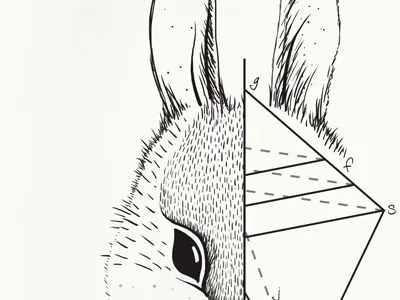 Half Rabbit animal architecture drawing geometry illustration rabbit tattoo