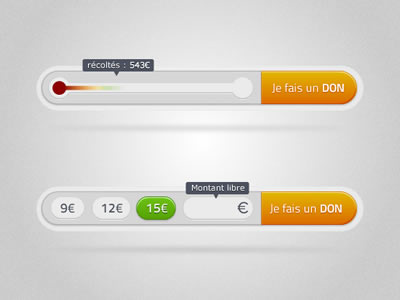 Fundraising UI adobe fireworks amount donately donation donations fireworks fundraising goal greenpeace progress bar raised thermometer ui web design web element webdesign