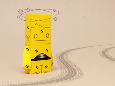 Just Bangin' Around crash test dummy illustrator paper papercraft papertoys vector