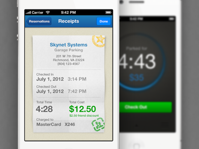 Parkspot Receipt View app mobelux receipt timer
