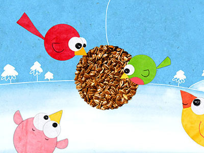 Happy 2013! birds collage digital illustration