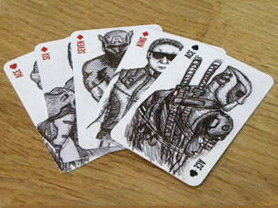 Superhero & Villain playing cards ace arthur captain america dc deadpool hawkeye ironman marvel playing cards superhero villian